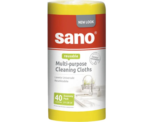 Șervețele de curățare multifuncționale Sano, 40 bucăți, reutilizabile