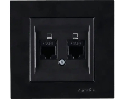 Priză date dublă Arvia Electric Karen CAT6, negru