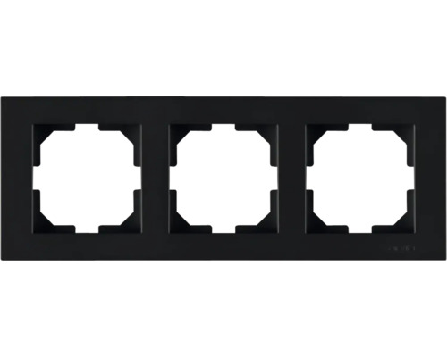 Ramă aparataje Arvia Electric Karen 3 posturi, montaj orizontal, negru