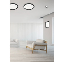 Plafonieră/aplică interior cu LED integrat Camillus 24W 2000 lumeni, protecție la umiditate IP44, negru
