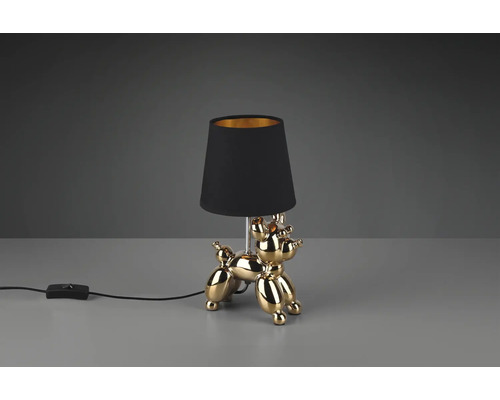 Lampă de masă decorativă în formă de câine cu abajur