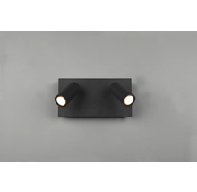 Spot LED negru de perete cu două reflectoare