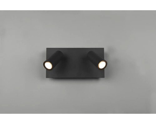 Spot LED negru de perete cu două reflectoare