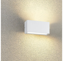 Corp de iluminat de perete exterior dreptunghiular, alb, din metal