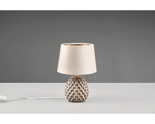 Lampă de masă cu abajur textil și bază ceramică