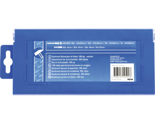 Sortiment şuruburi şi dibluri, 195 buc.