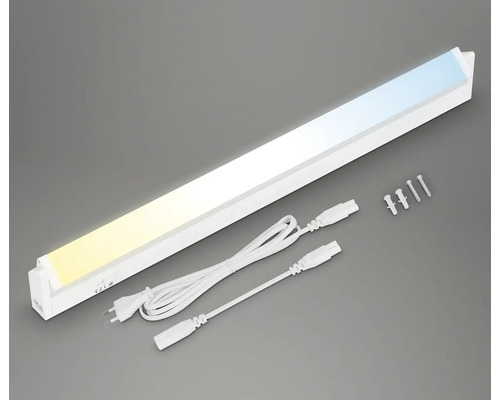 Baghetă LED Briloner 54cm 6,5W 760 lumeni, lumină albă reglabilă 2700-6500K, alb Corp de iluminat cu LED pentru montaj sub dulap cu cablu de conectare, material de fixare