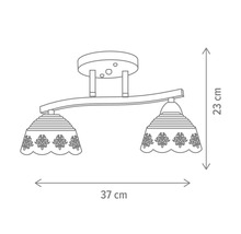 Dimensiunile plafonierei: 37 centimetri lățime și 23 centimetri înălțime.