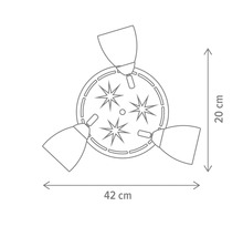 Plafonieră Allium E27 max. 3x15W, motiv stele
