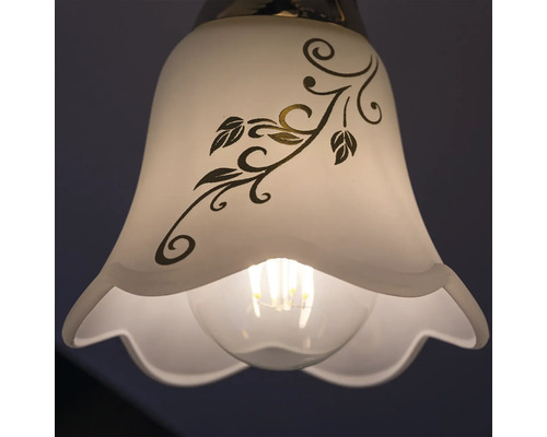 Lumină suspendată cu decor floral