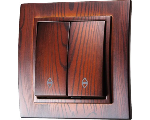 Întrerupător dublu cu aspect de lemn