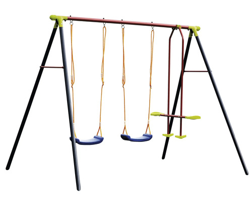 Leagăn copii ALCO cu 1 leagăn balansoar și 2 scaune 268x230x250 cm Set de leagăne cu două scaune de leagăn și un balansoar pentru grădină