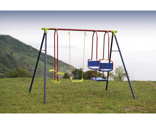 Leagăn metalic cu trei scaune pentru exterior