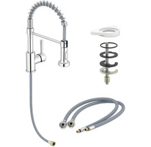 Baterie de bucătărie cu furtun de duș și accesorii de montaj