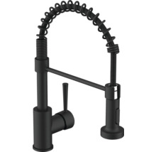 Baterie de bucătărie neagră cu arc spiralat