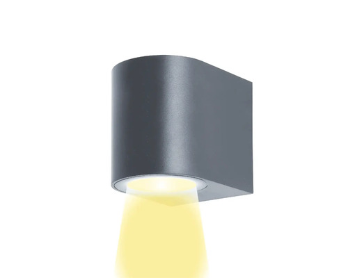 Lumină de perete cu LED gri cu fascicul de lumină