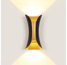 Aplică LED exterior Starke 2x5W 700 lumeni IP54, negru/auriu