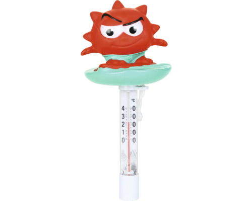 Termometru de piscină cu figurină roșie pentru măsurarea temperaturii apei