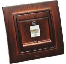 Priză date RJ45 simplă Zena UTP, nuanța mahon
