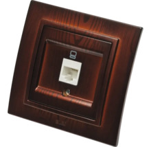 Priză date RJ45 simplă Zena UTP, nuanța mahon