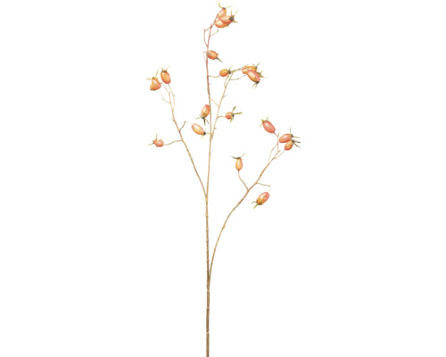 Plantă artificială Măceș H 68 cm portocaliu Ramură cu măceșe