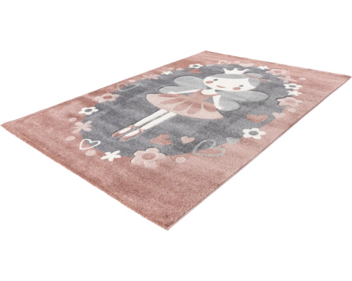 Covor dreptunghiular cu motiv de zână, flori și inimioare