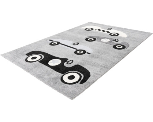 Covor gri cu motive auto pentru camera copiilor