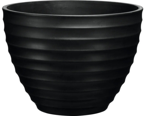 Ghiveci negru cu design striat