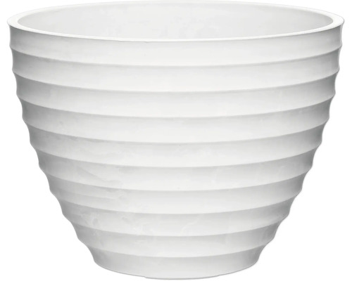 Ghiveci alb cu caneluri orizontale