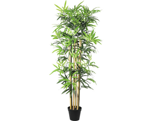 Plantă artificială de bambus în ghiveci cu frunze verzi
