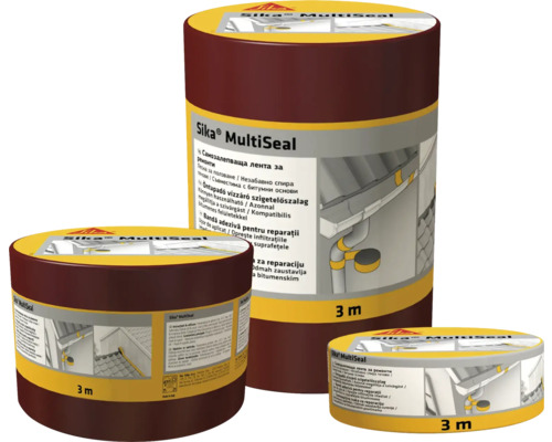 Trei role de bandă de etanșare Sika MultiSeal de diferite dimensiuni