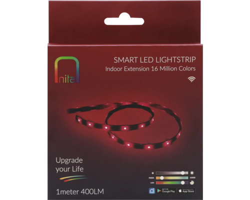 Ambalaj bandă LED inteligentă pentru interior cu 16 milioane de culori și o lungime de un metru