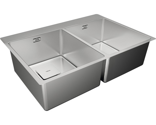 Chiuvetă cu două cuve din oțel inoxidabil