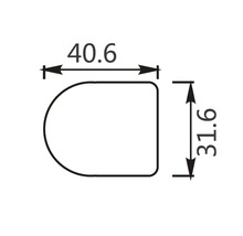 Desen tehnic cu dimensiunile 40.6 și 31.6