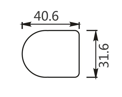 Desen tehnic cu dimensiunile 40.6 și 31.6