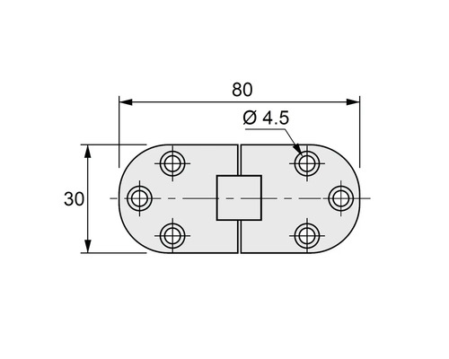 Desen tehnic al unei balamale cu dimensiuni.
