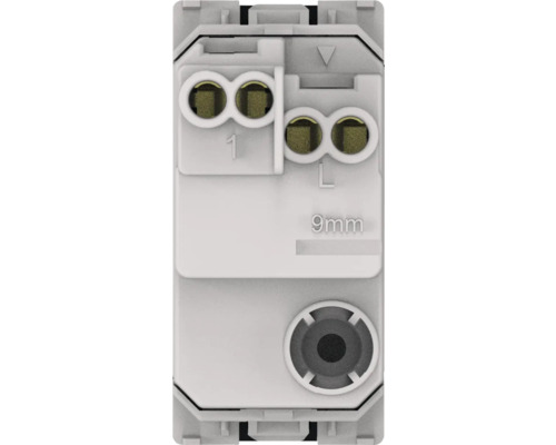 Detaliu componentă comutator cu borne și marcaj de 9 milimetri