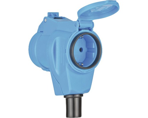 Cuplă dublă CP 230V + industrial 2P+E Brennenstuhl 16A albastră, pentru exterior IP44