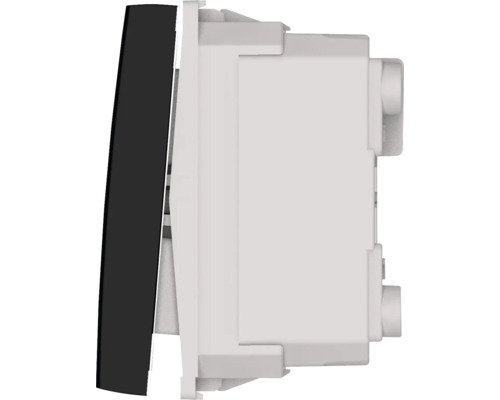 Vedere laterală a unui întrerupător pentru instalații electrice.