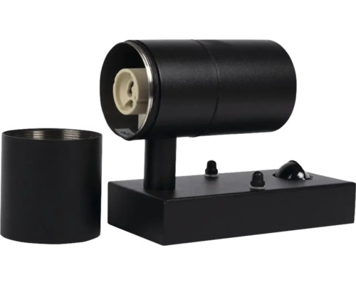 Lumină de perete neagră cu soclu E27 și întrerupător