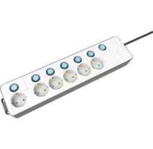 Prelungitor electric Entac 6 prize întrerupător individual 1,5m 3680W alb