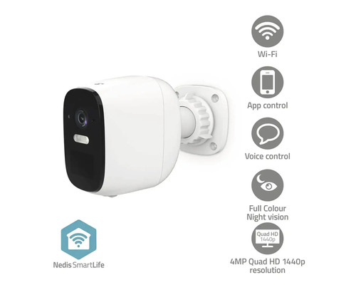 Cameră de supraveghere Nedis SmartLife cu WiFi, control aplicație, control vocal și rezoluție 4MP Quad HD 1440p