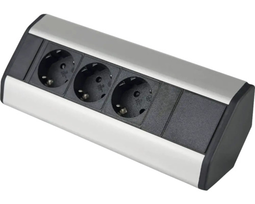 Bloc triplu de prize din metal și plastic