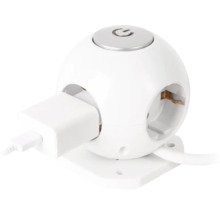 Prelungitor electric cub Entac 4 prize 1,5m 3680W alb, cu întrerupător