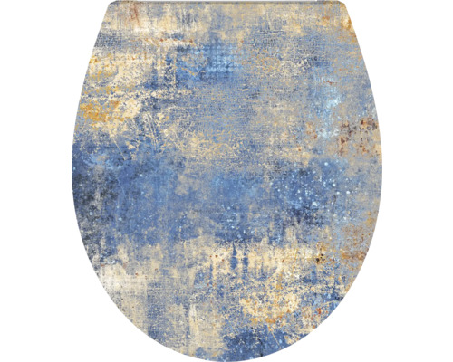 Capac WC cu închidere lentă form&style Barbados duroplast albastru 44,5x38,1 cm Capac de toaletă cu model abstract pentru baie