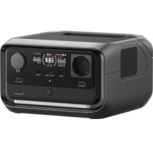 Stație de alimentare EcoFlow cu diverse porturi și afișaj