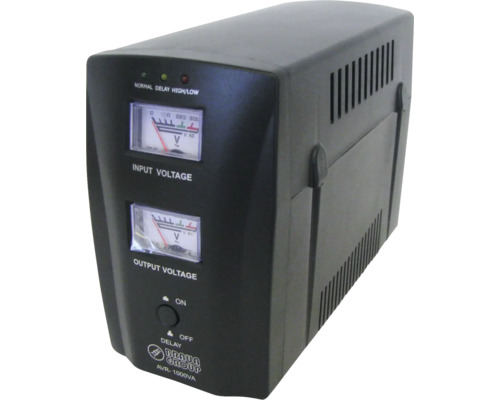 Stabilizator de tensiune cu afișaje analogice pentru tensiunea de intrare și ieșire