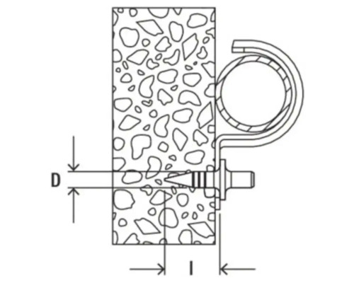 Schema unei cleme de țeavă cu fixare cu dibluri