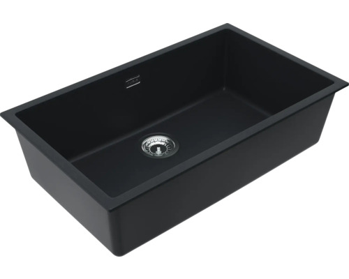Chiuvetă bucătărie granital 1 cuvă ALVEUS Omni 40 45x75 cm fără picurător negru Chiuvetă dreptunghiulară neagră din plastic