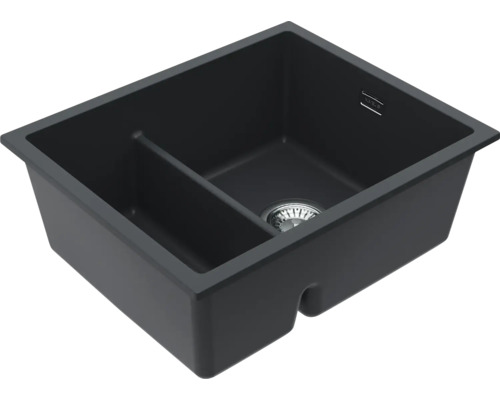 Chiuvetă bucătărie granital 1 cuvă ALVEUS Omni 50 45x55 cm fără picurător negru mat Chiuvetă din material compozit cu două cuve